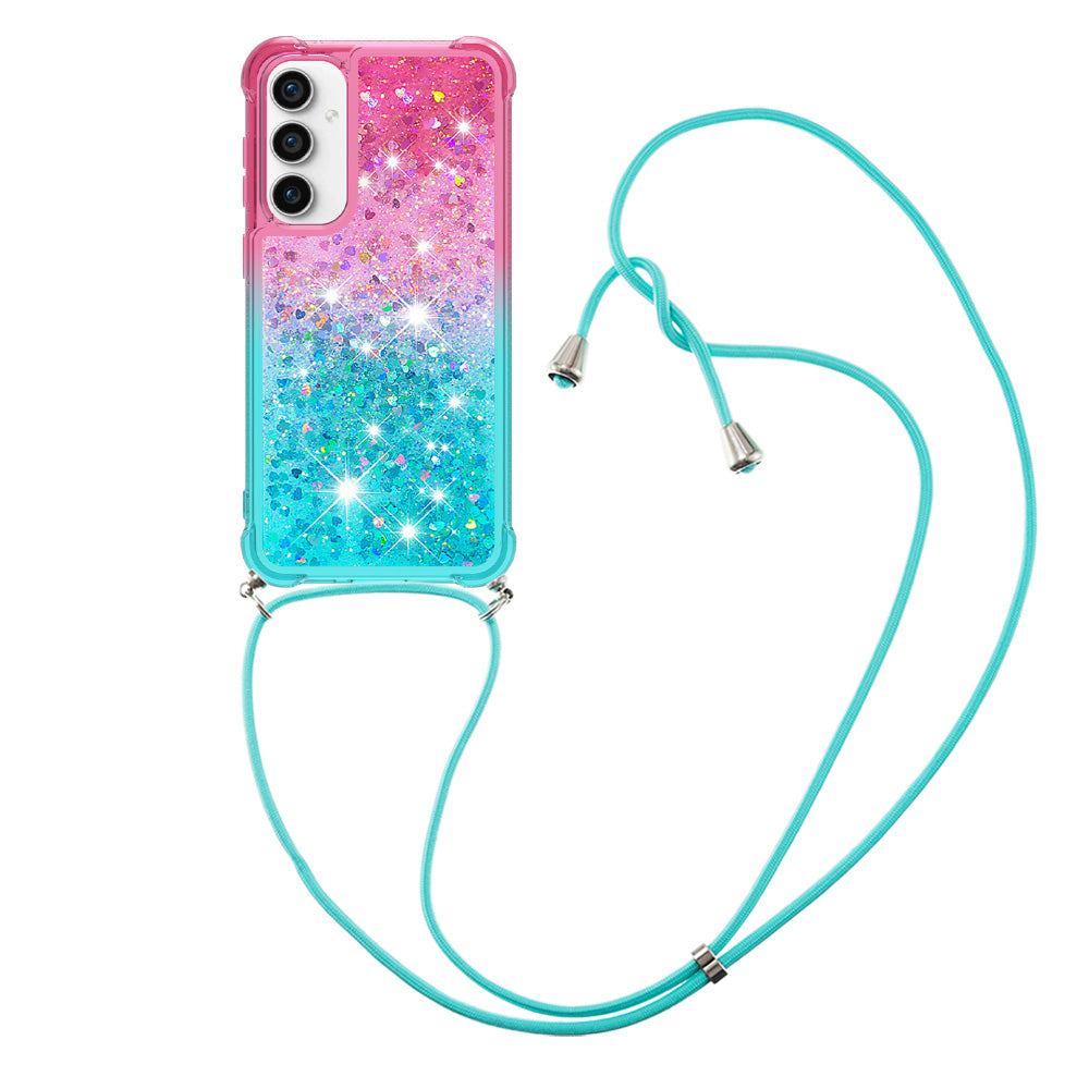 YB Quicksand Series-6 For Samsung Galaxy S23 FE TPU Gradient Case Bling Floating Liquid Phone Cover with Lanyard YB Quicksand Series-6 For Samsung Galaxy S23 FE TPU Gradient Case Bling Floating Liquid Phone Cover with Lanyard